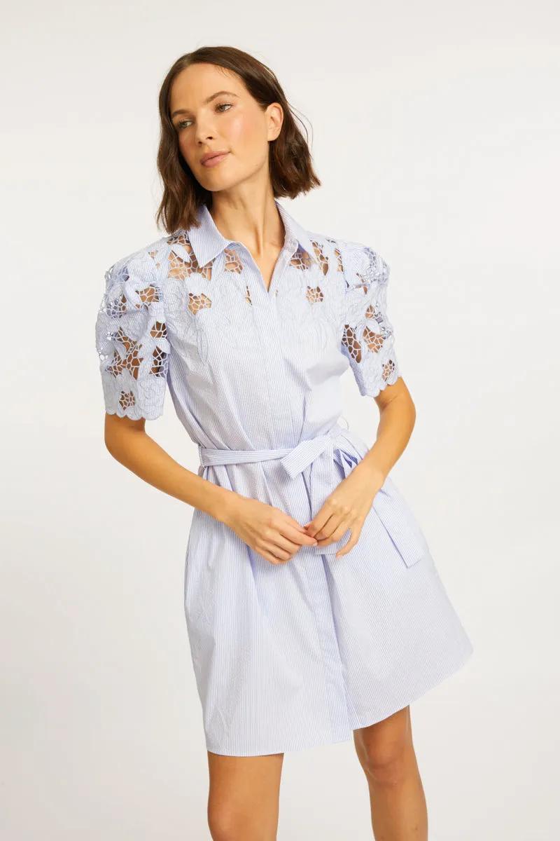 Clarette Blue Micro Stripe Dress sold by CABALLERO product image thumbnail 5