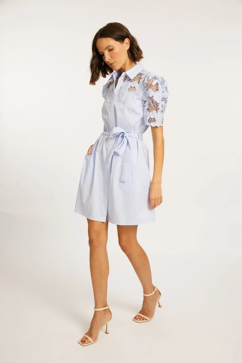 Clarette Blue Micro Stripe Dress sold by CABALLERO product image thumbnail 2