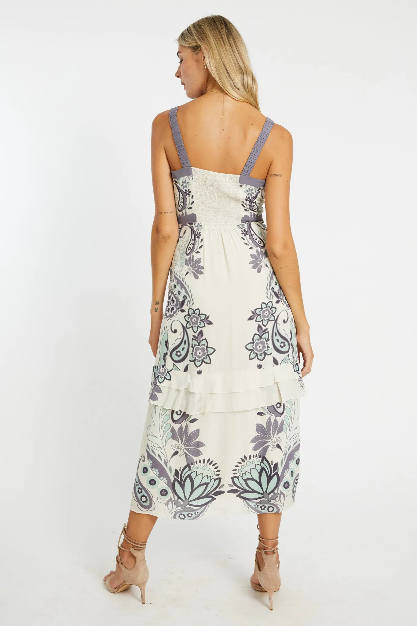Sana Ivory Protea Paisley Dress sold by CABALLERO product image thumbnail 3