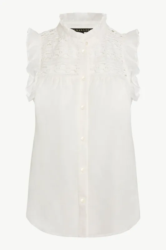 Anthea Top in White sold by CABALLERO