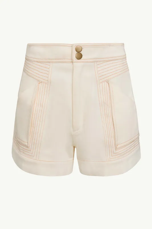 Essie Short in Cream Denim Twill made by CABALLERO