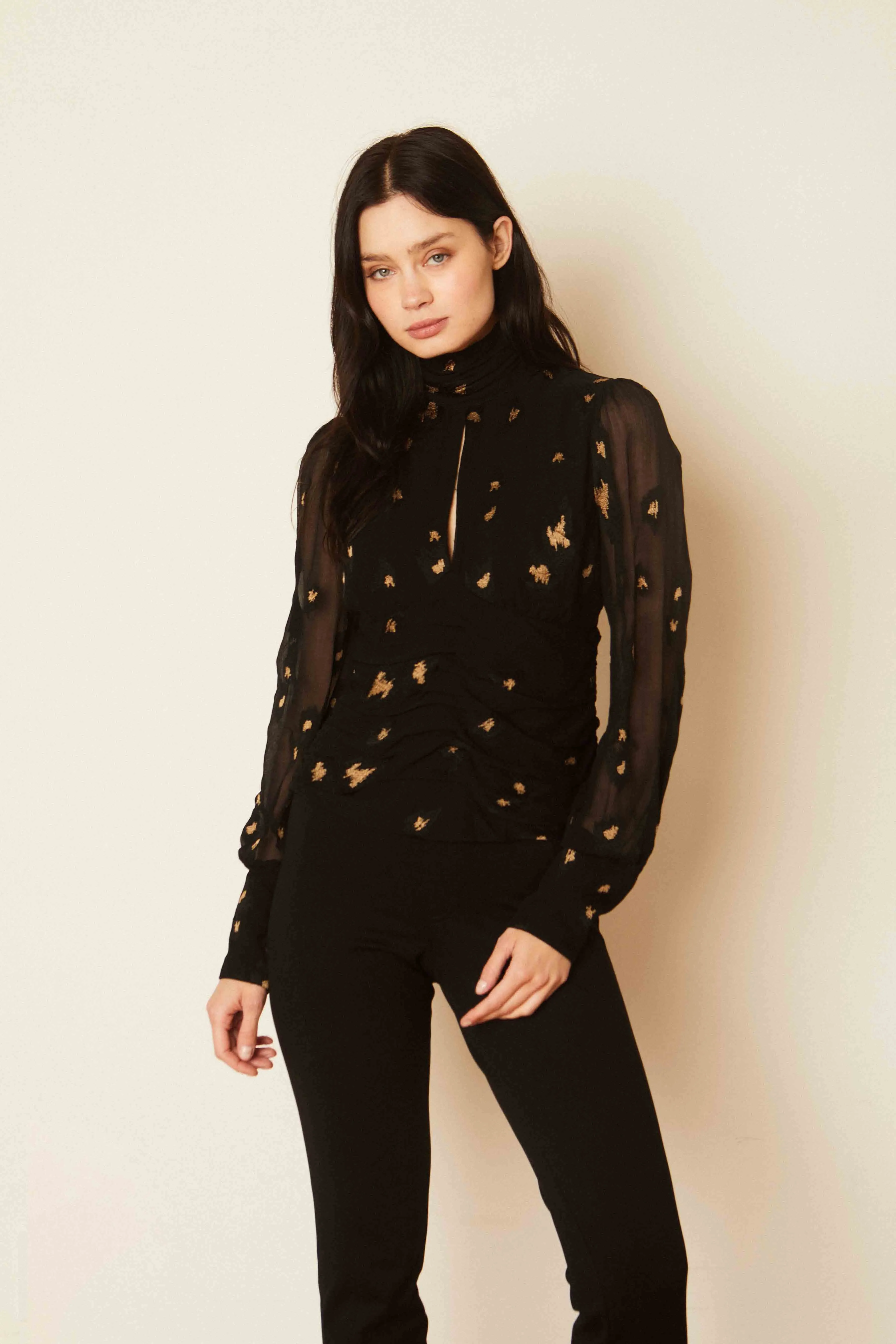 Joella Starry Night Jacquard Top sold by CABALLERO