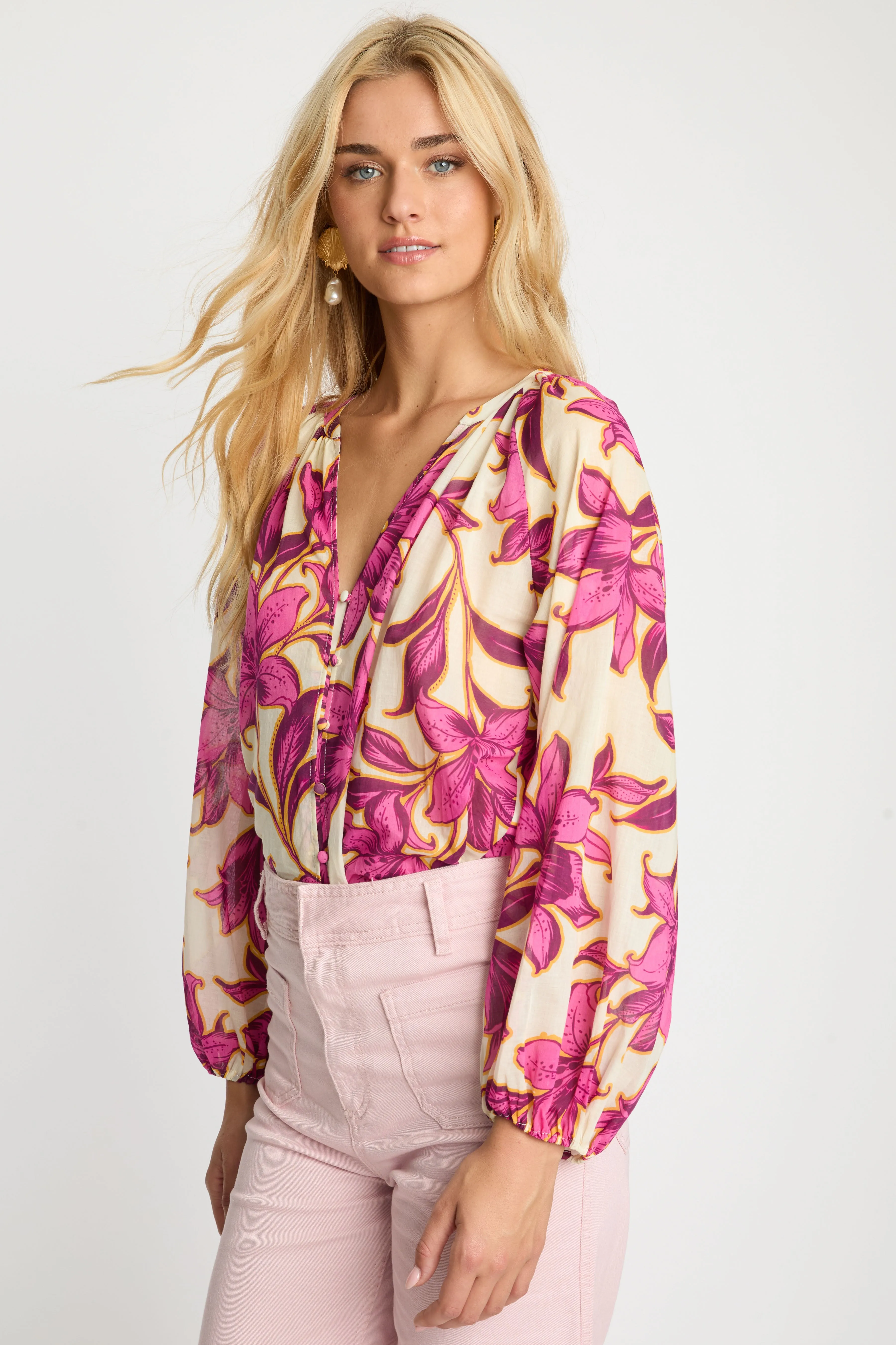 Ariana Top in Fuchsia Floret sold by CABALLERO product image thumbnail 4