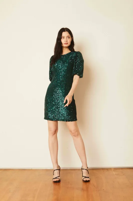 Vittoria Emerald Sequin Dress made by CABALLERO
