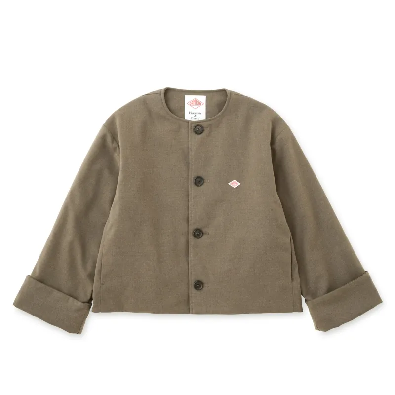 WOMEN'S WOOL LIKE INSULATION COLLARLESS WIDE JACKET sold by Danton