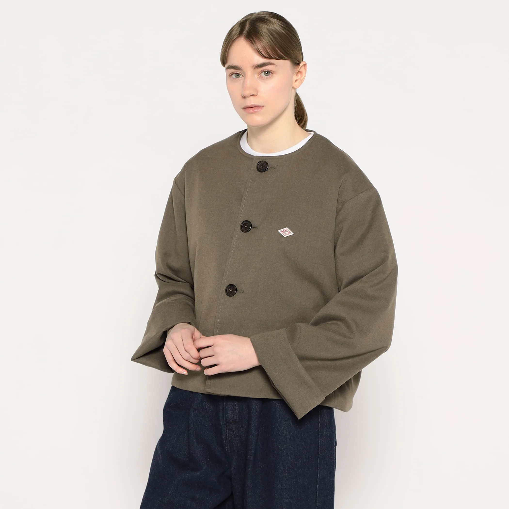 WOMEN'S WOOL LIKE INSULATION COLLARLESS WIDE JACKET sold by Danton product image thumbnail 2