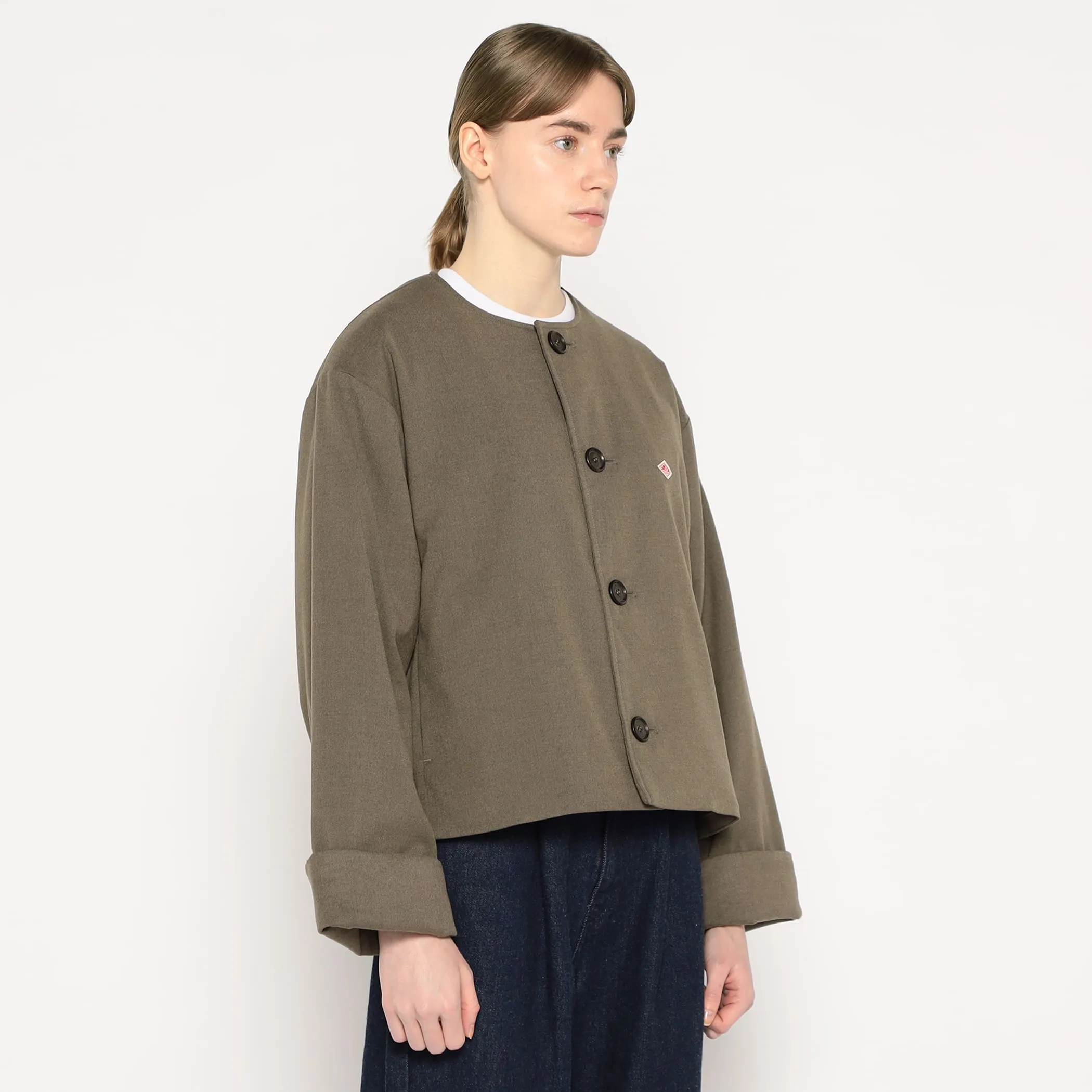WOMEN'S WOOL LIKE INSULATION COLLARLESS WIDE JACKET sold by Danton product image thumbnail 5