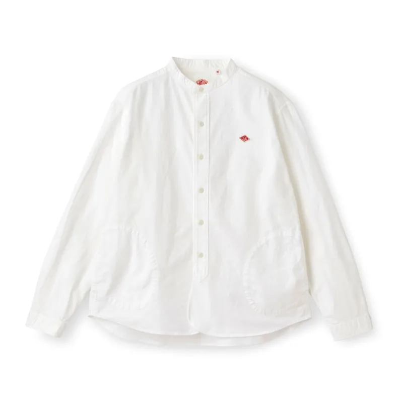 WOMEN'S OXFORD BAND COLLAR SHIRT PLAIN made by Danton