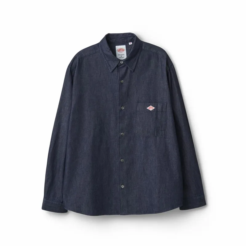 Women's Denim Dungaree Classic Collar Shirt made by Danton