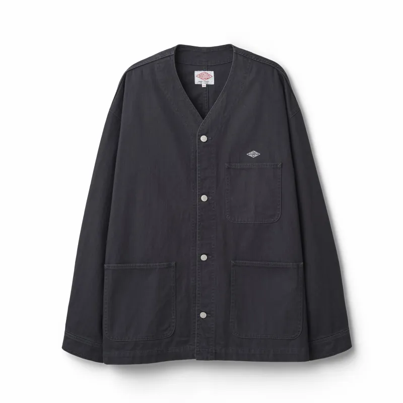 Men's Cotton Drill Collarless Jacket made by Danton