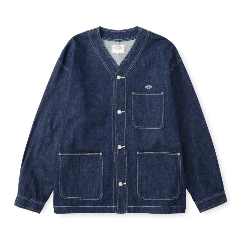 Men's Denim Collarless Jacket sold by Danton
