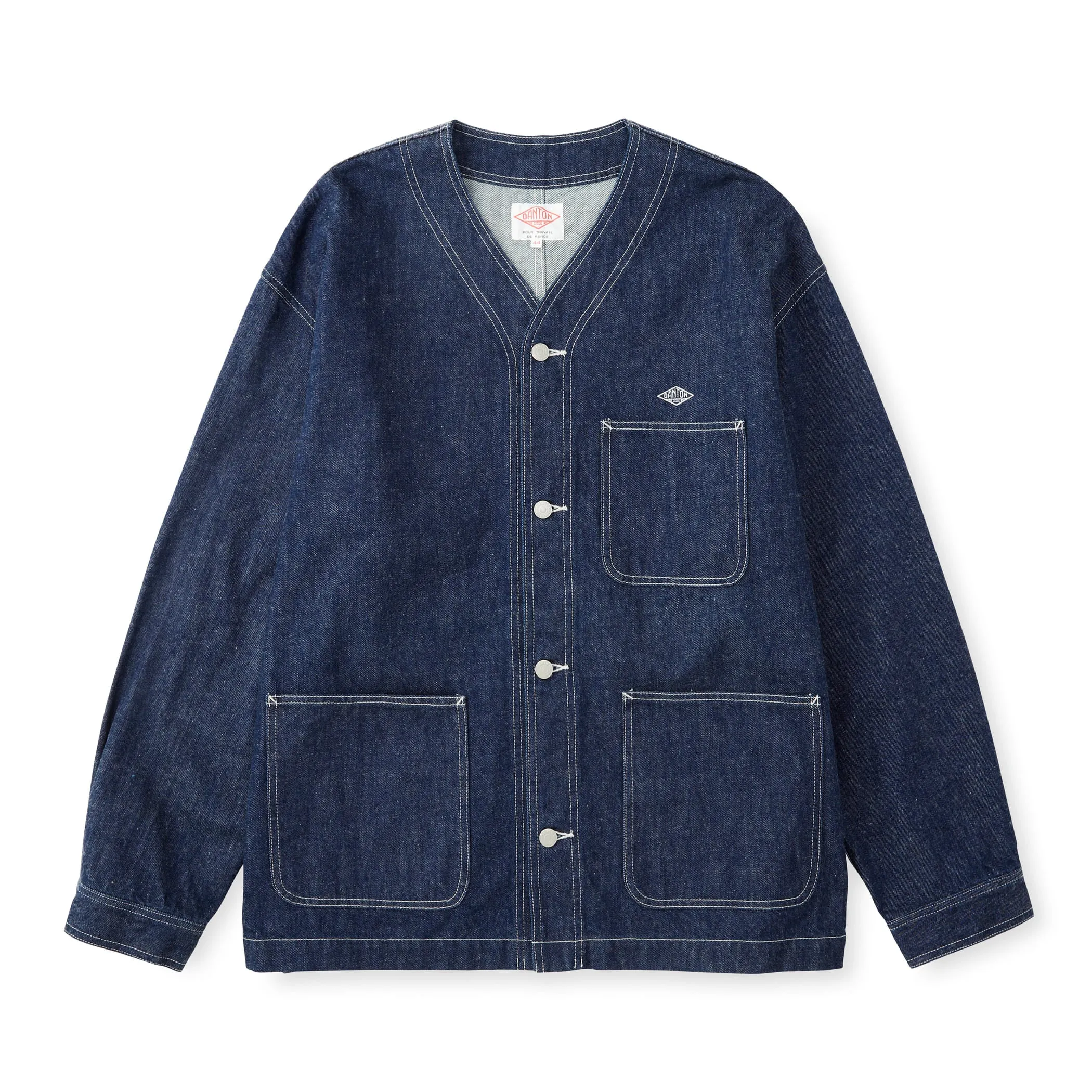 Men's Denim Collarless Jacket sold by Danton