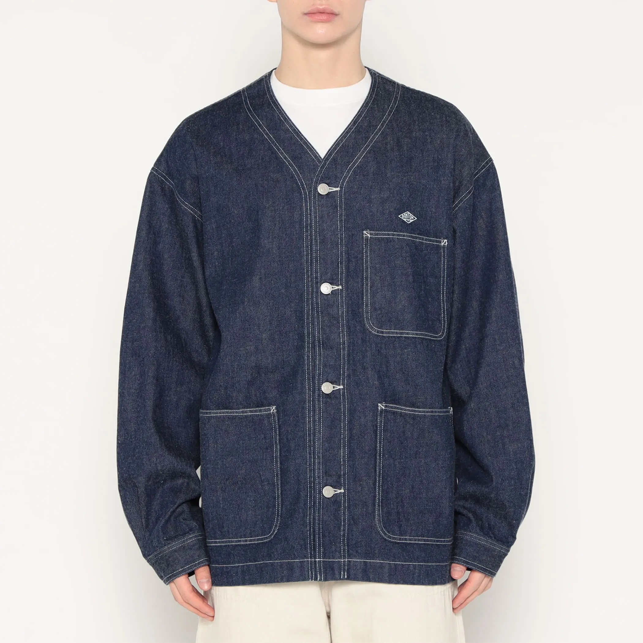 Men's Denim Collarless Jacket sold by Danton product image thumbnail 2