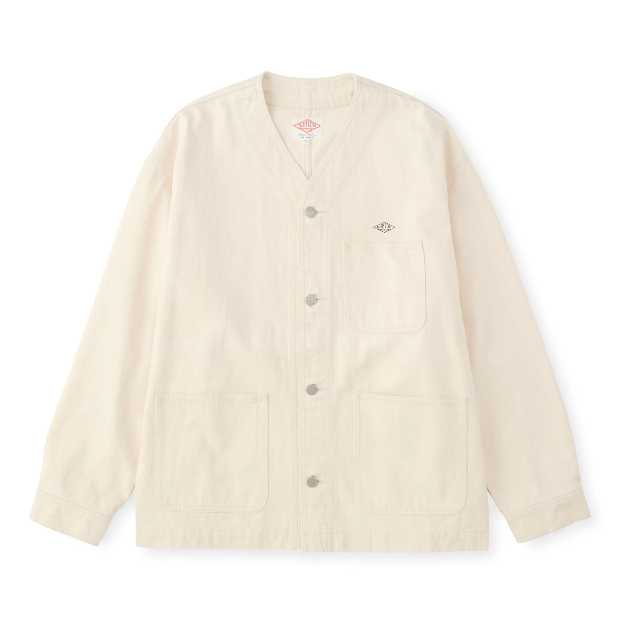 Men's Cotton Drill Collarless Jacket sold by Danton