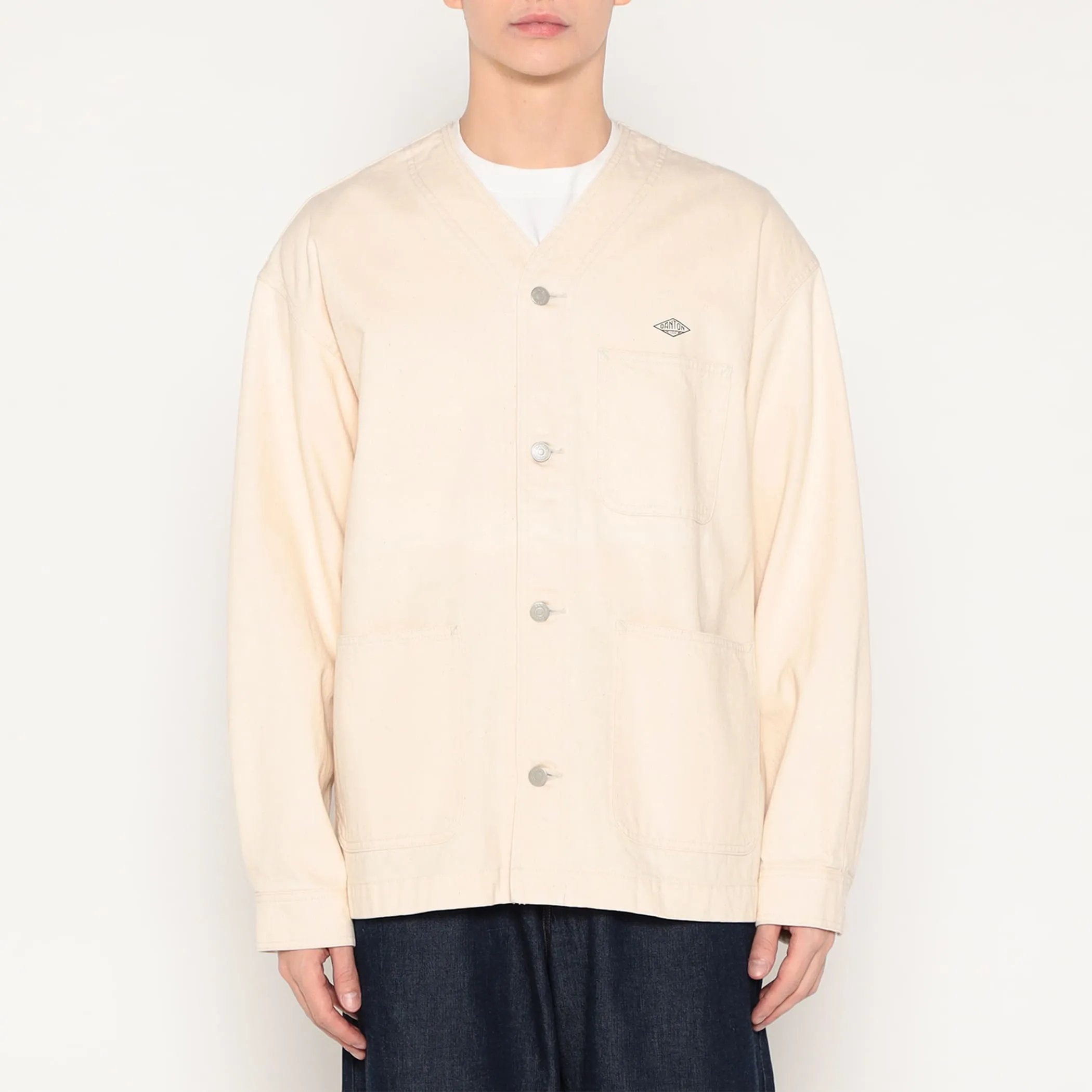 Men's Cotton Drill Collarless Jacket sold by Danton product image thumbnail 2