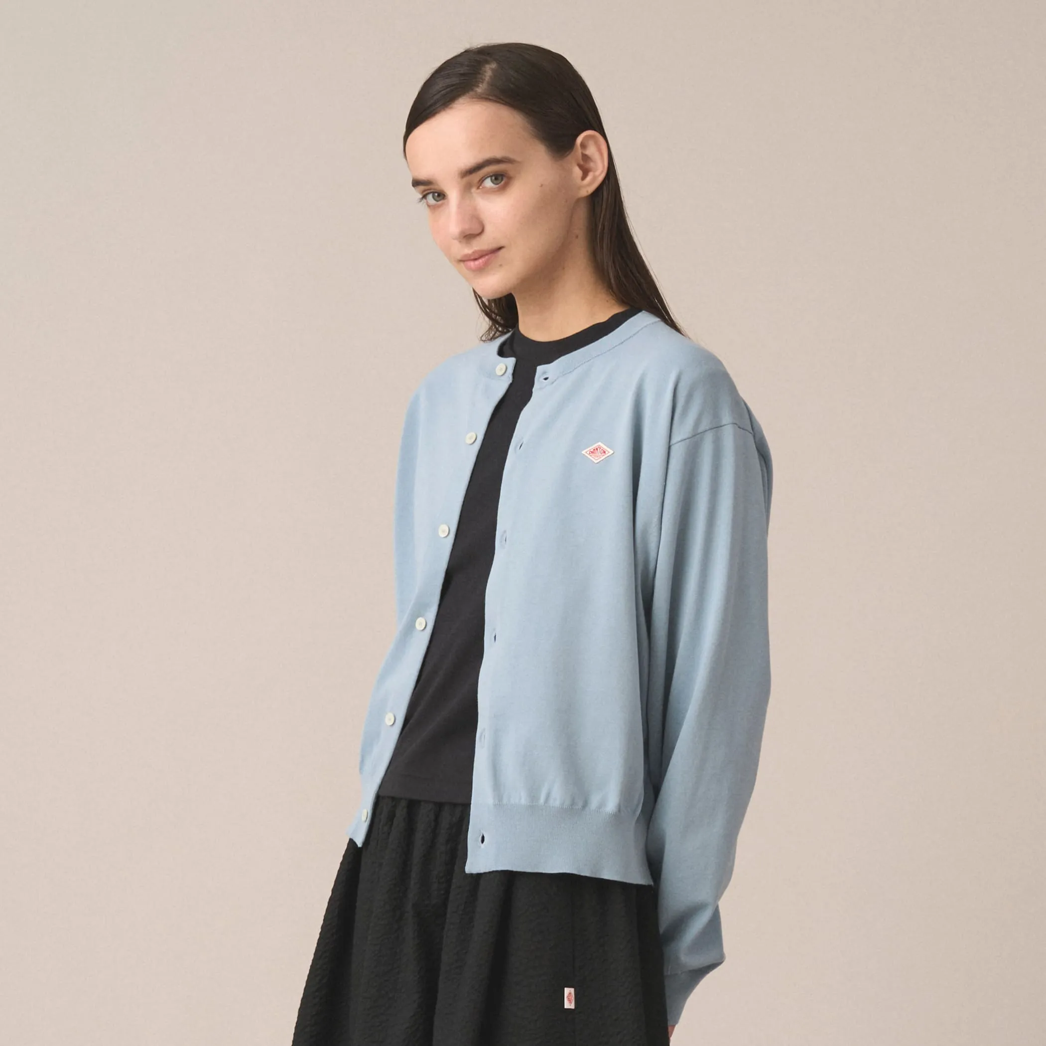 Women's Jersey Knit Crew Neck Cardigan sold by Danton product image thumbnail 3