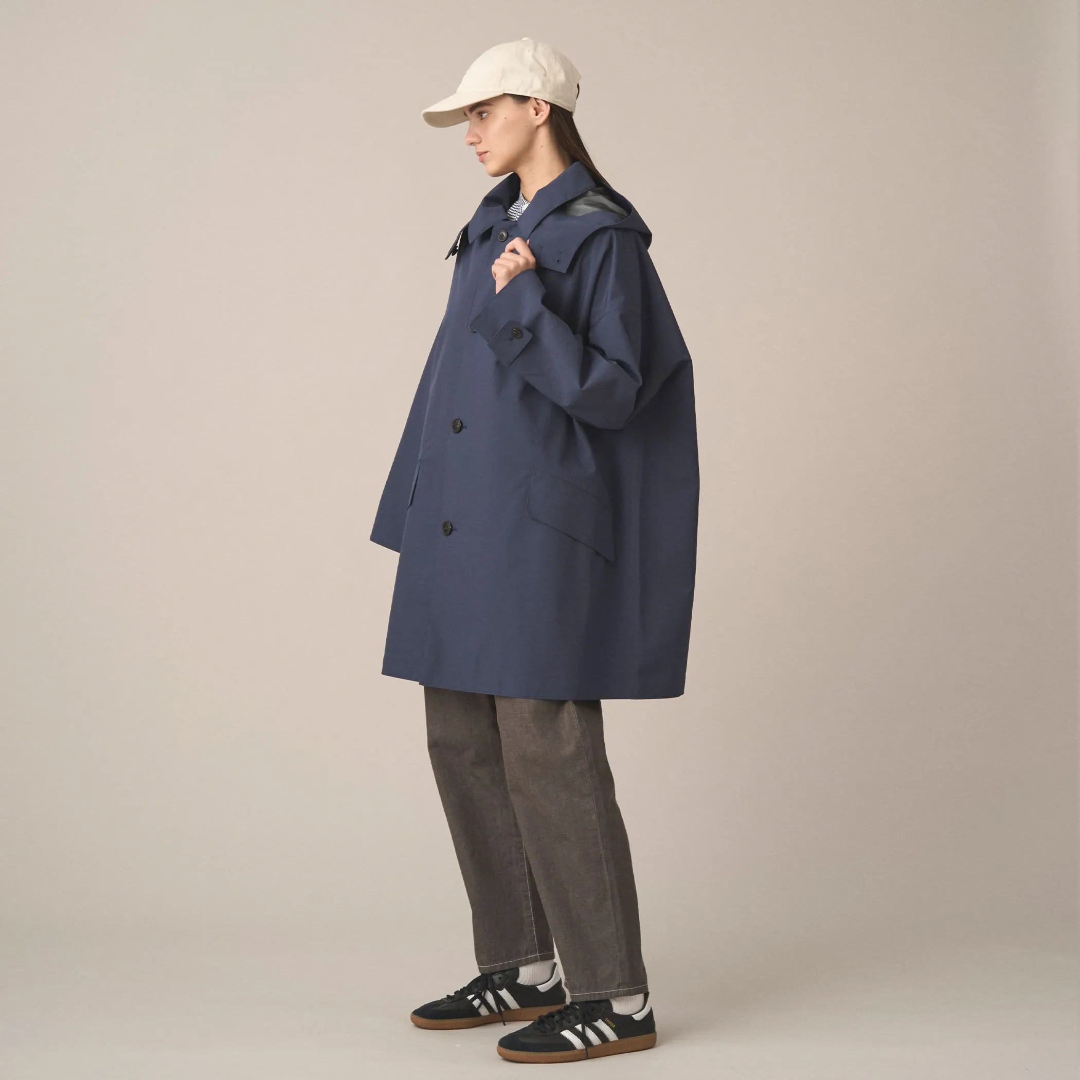 Women's 3-Layer Cloth Hooded Balmacaan Coat sold by Danton product image thumbnail 2