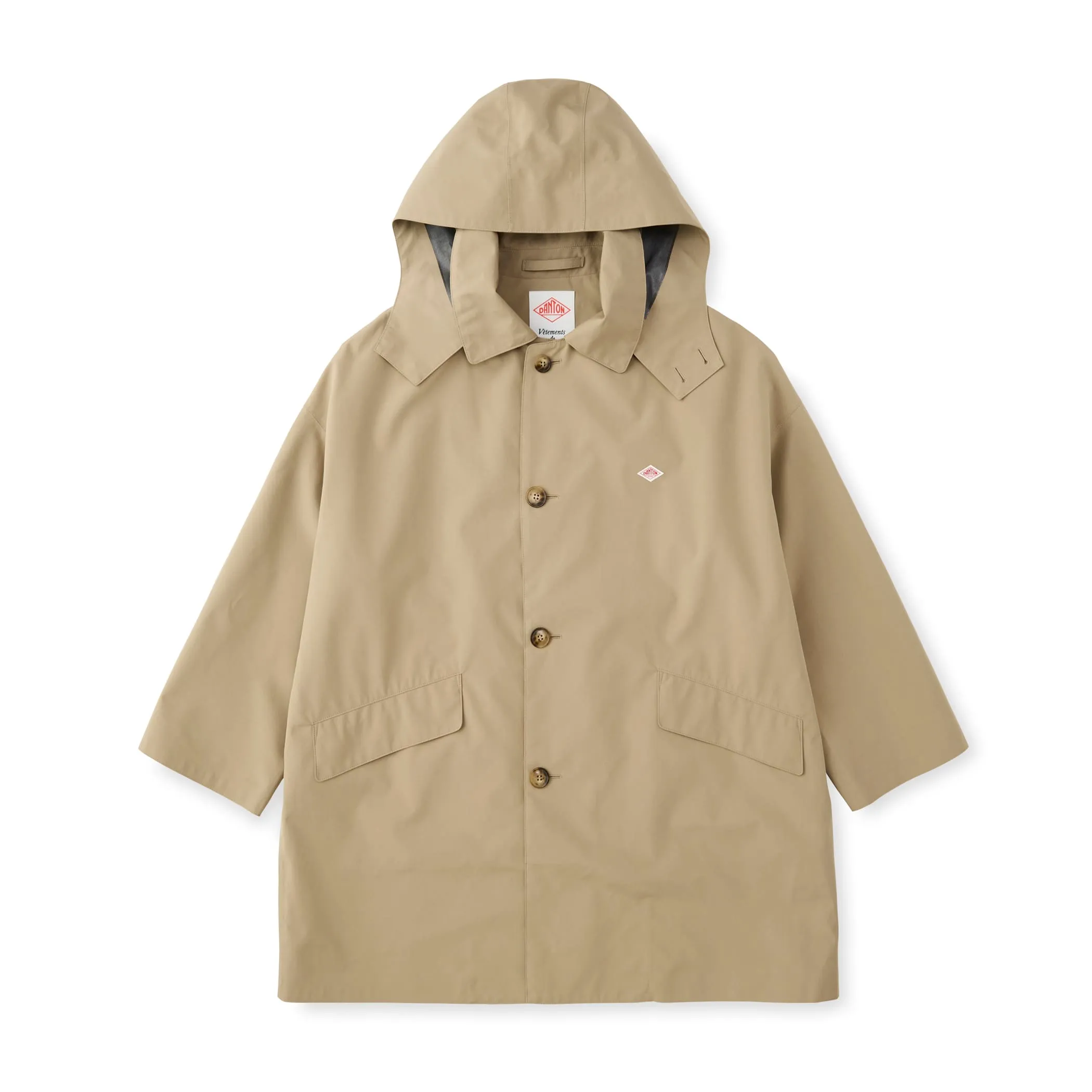 Women's 3-Layer Cloth Hooded Balmacaan Coat sold by Danton