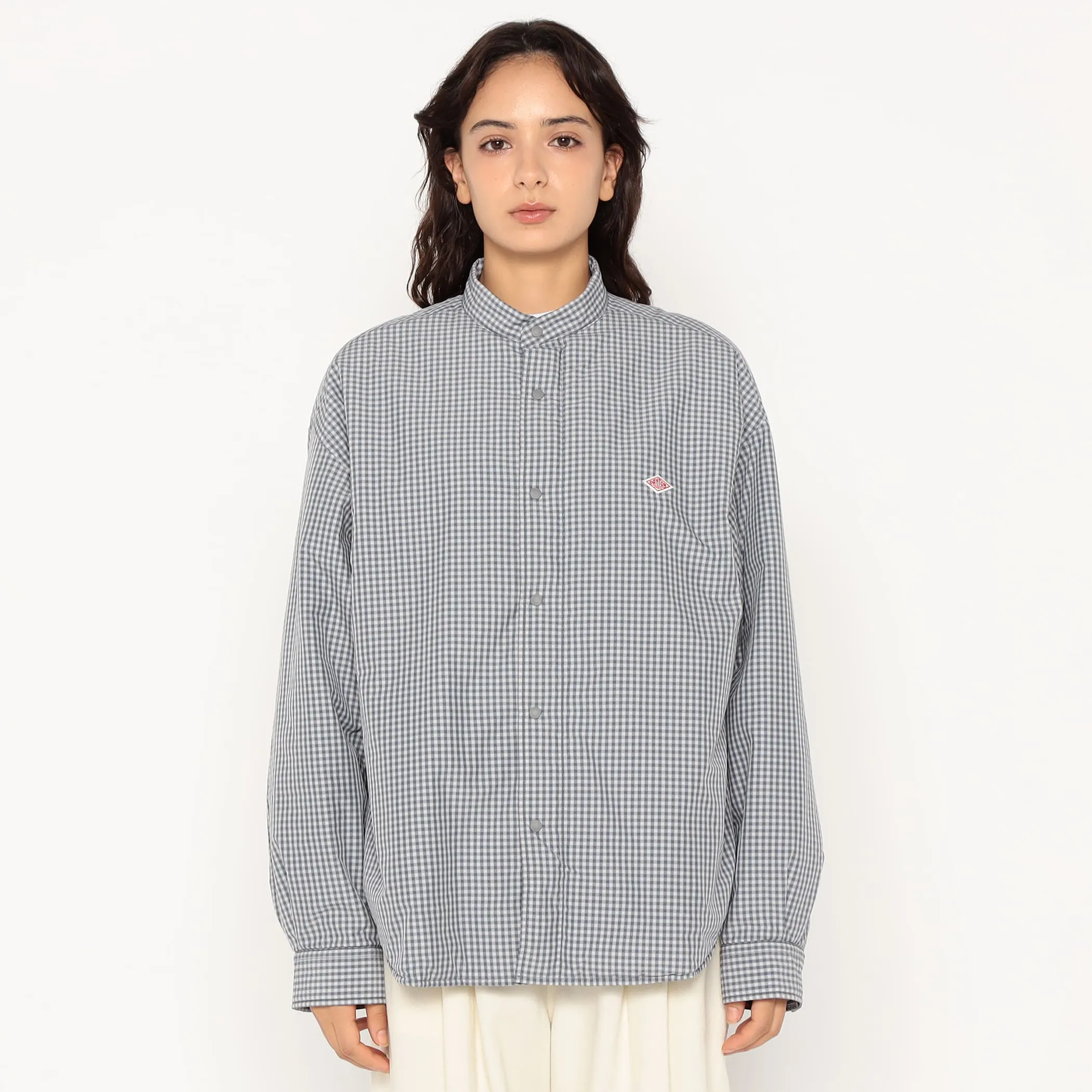 Women's Insulation Stand Collar Shirt Jacket Plaid sold by Danton product image thumbnail 4
