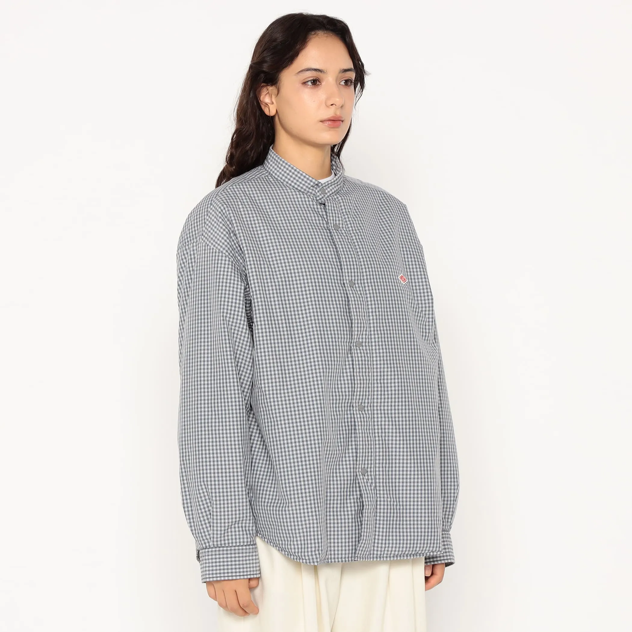 Women's Insulation Stand Collar Shirt Jacket Plaid sold by Danton product image thumbnail 5