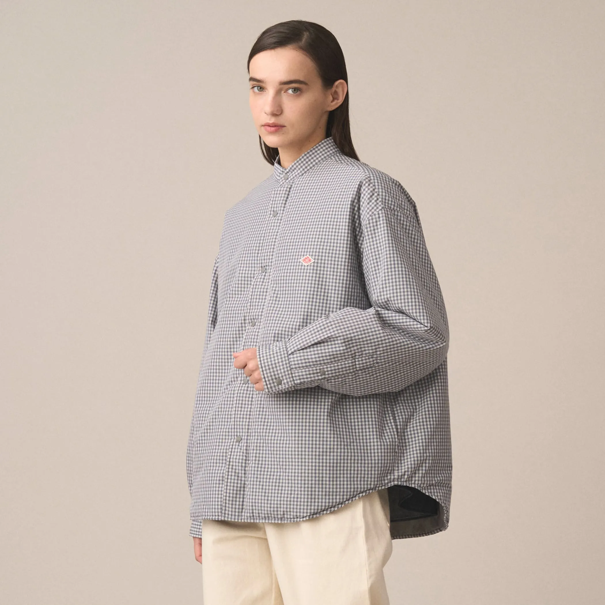 Women's Insulation Stand Collar Shirt Jacket Plaid sold by Danton product image thumbnail 3