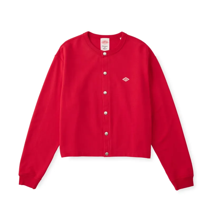 Women's Cotton Terry Crew Neck Cardigan made by Danton