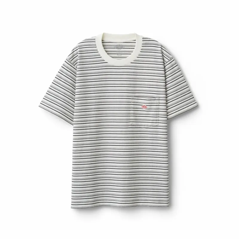 Women's Short Sleeve Pocket T-shirt Stripe made by Danton