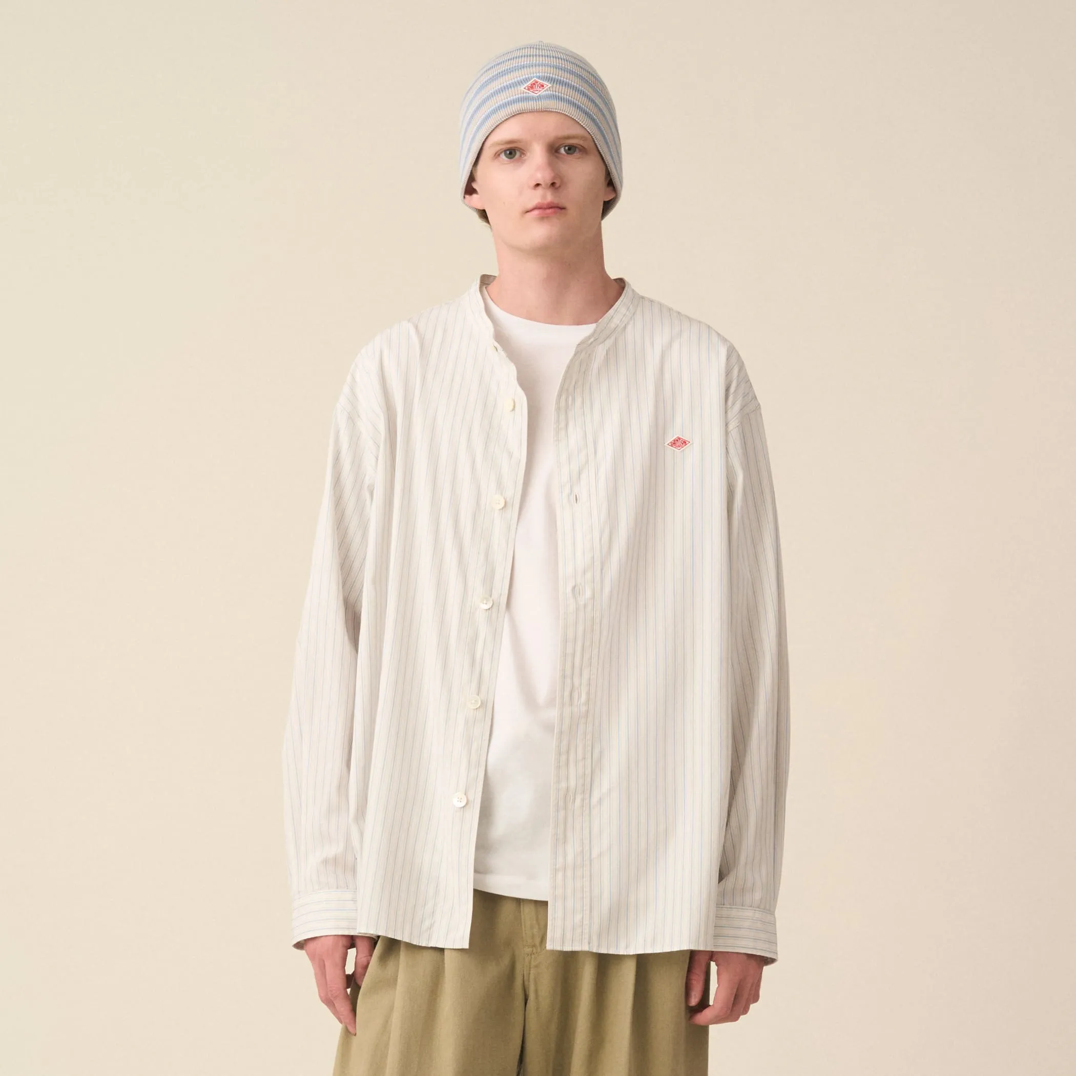 Men's Cotton Poplin Band Collar Shirt sold by Danton product image thumbnail 2