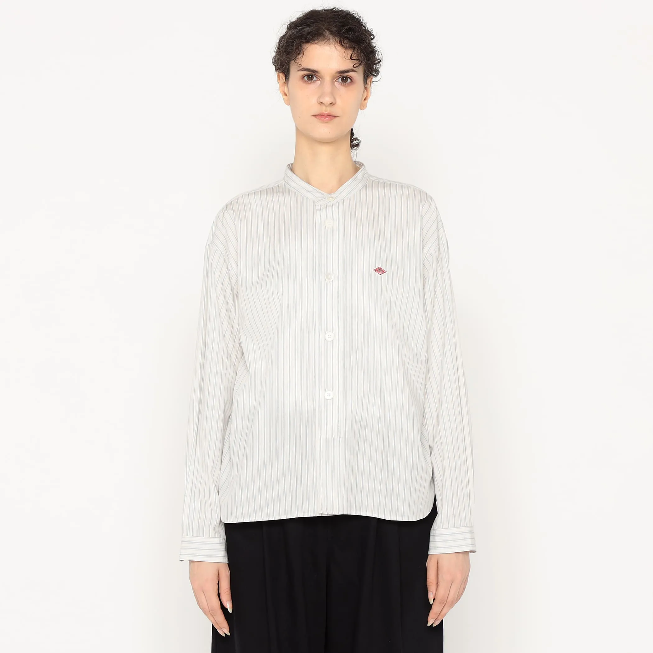 Women's Cotton Poplin Band Collar Shirt sold by Danton product image thumbnail 4