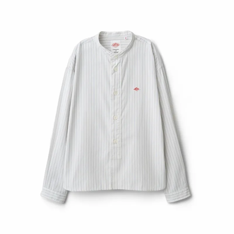 Women's Cotton Poplin Band Collar Shirt made by Danton