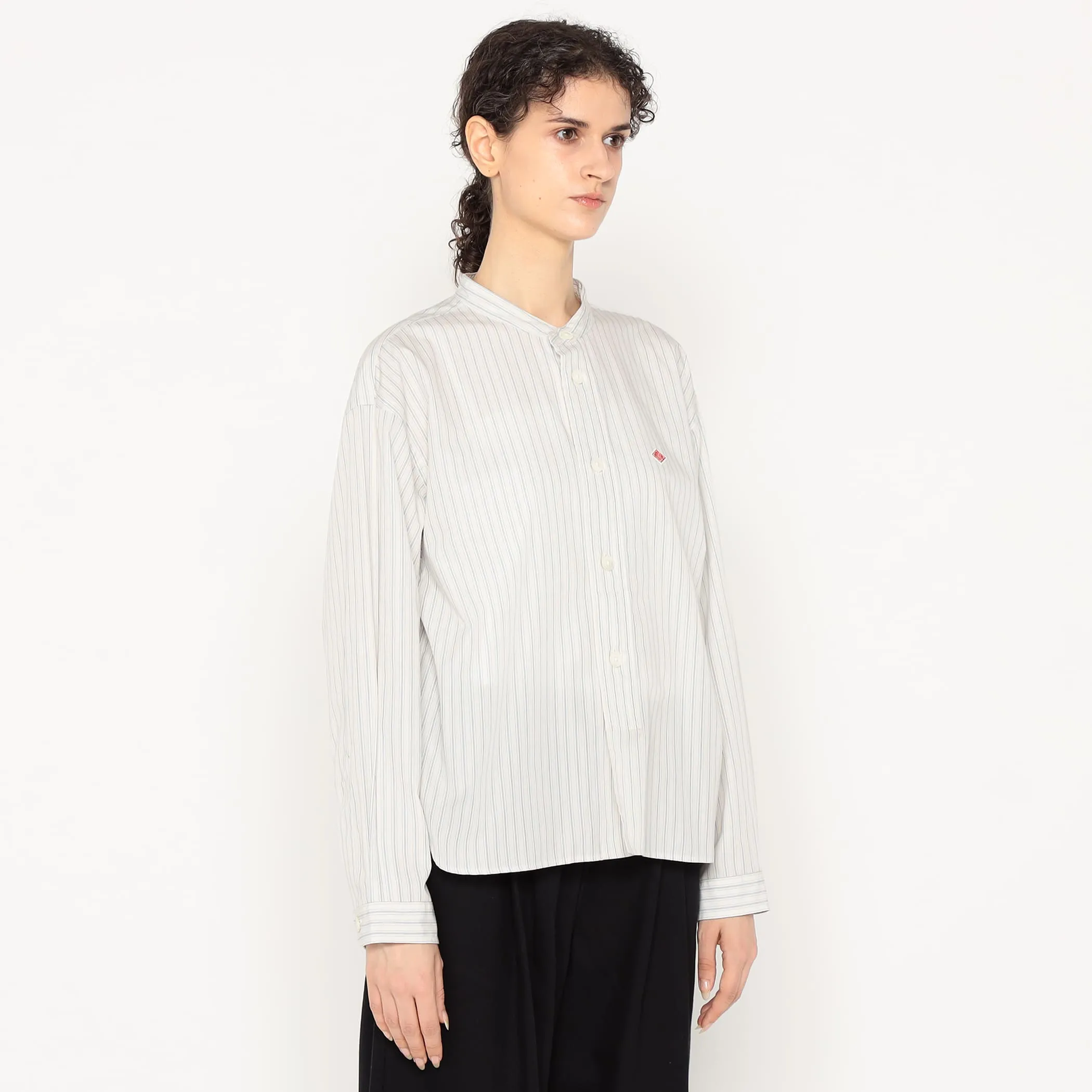 Women's Cotton Poplin Band Collar Shirt sold by Danton product image thumbnail 5