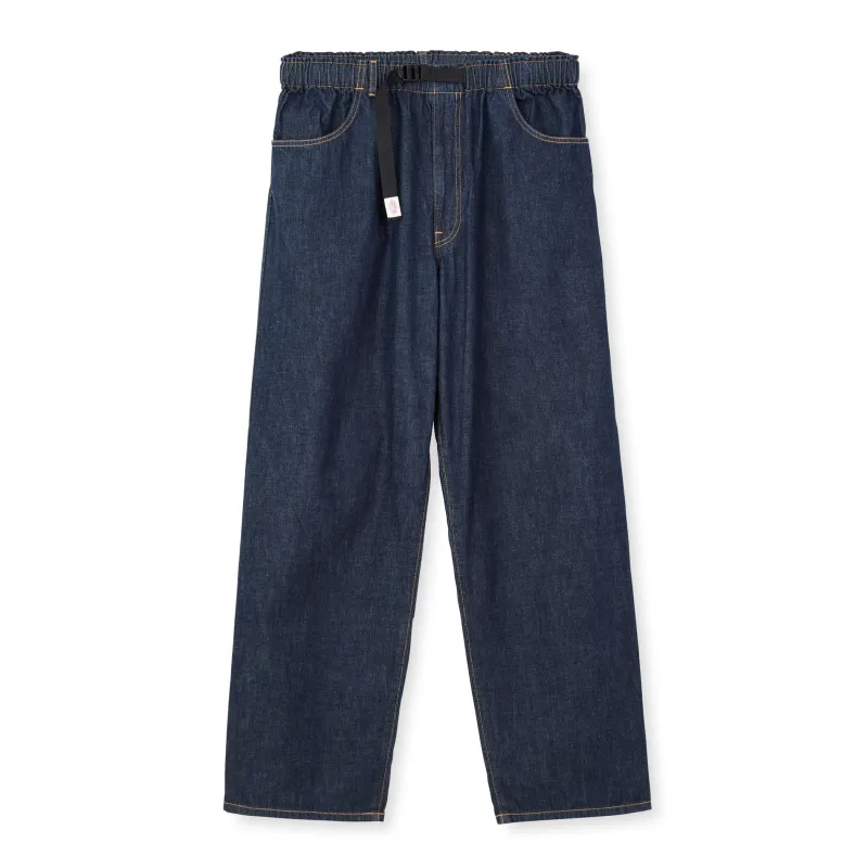 Men's Color Denim Belted Easy Pants made by Danton