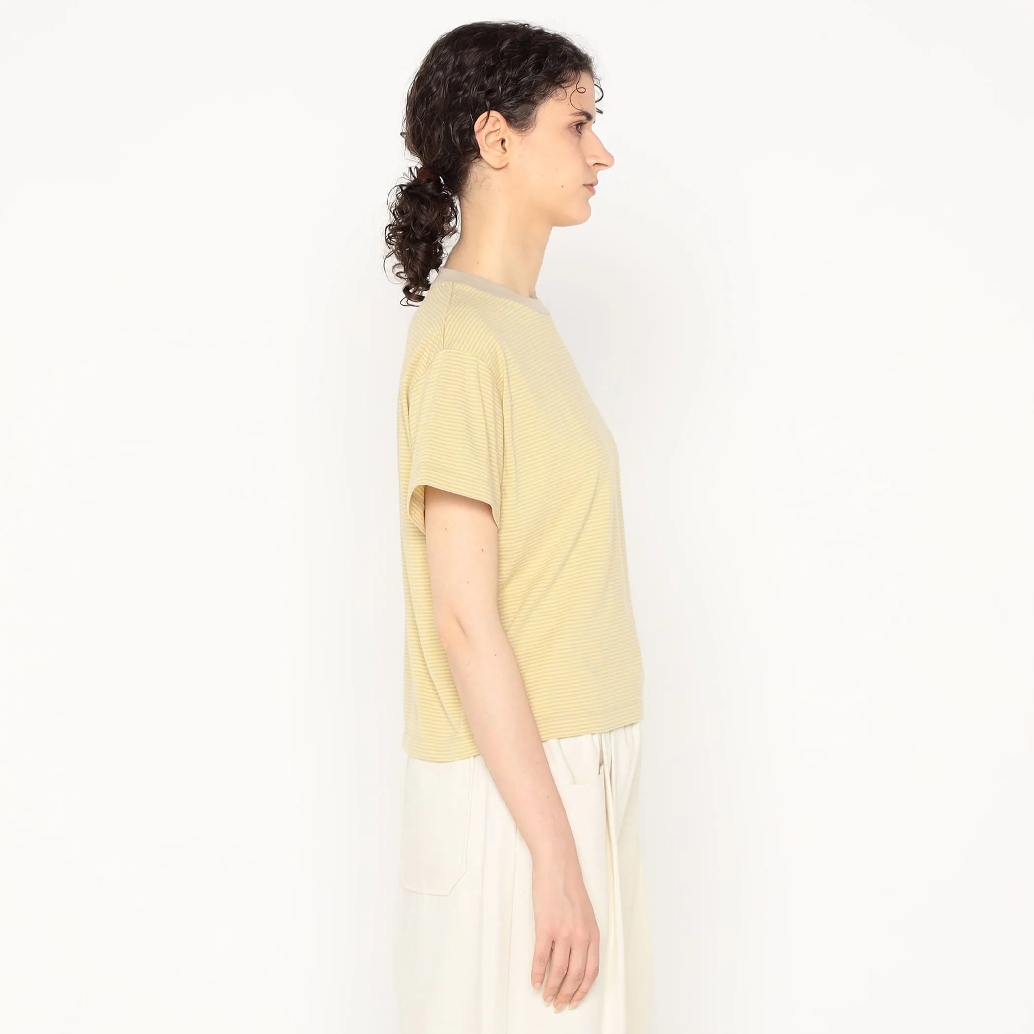 Women's Short Sleeve Cropped T-shirt Stripe sold by Danton product image thumbnail 5