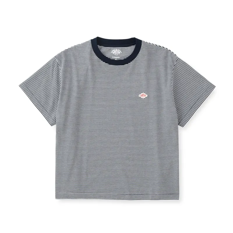 Women's Short Sleeve Cropped T-shirt Stripe made by Danton