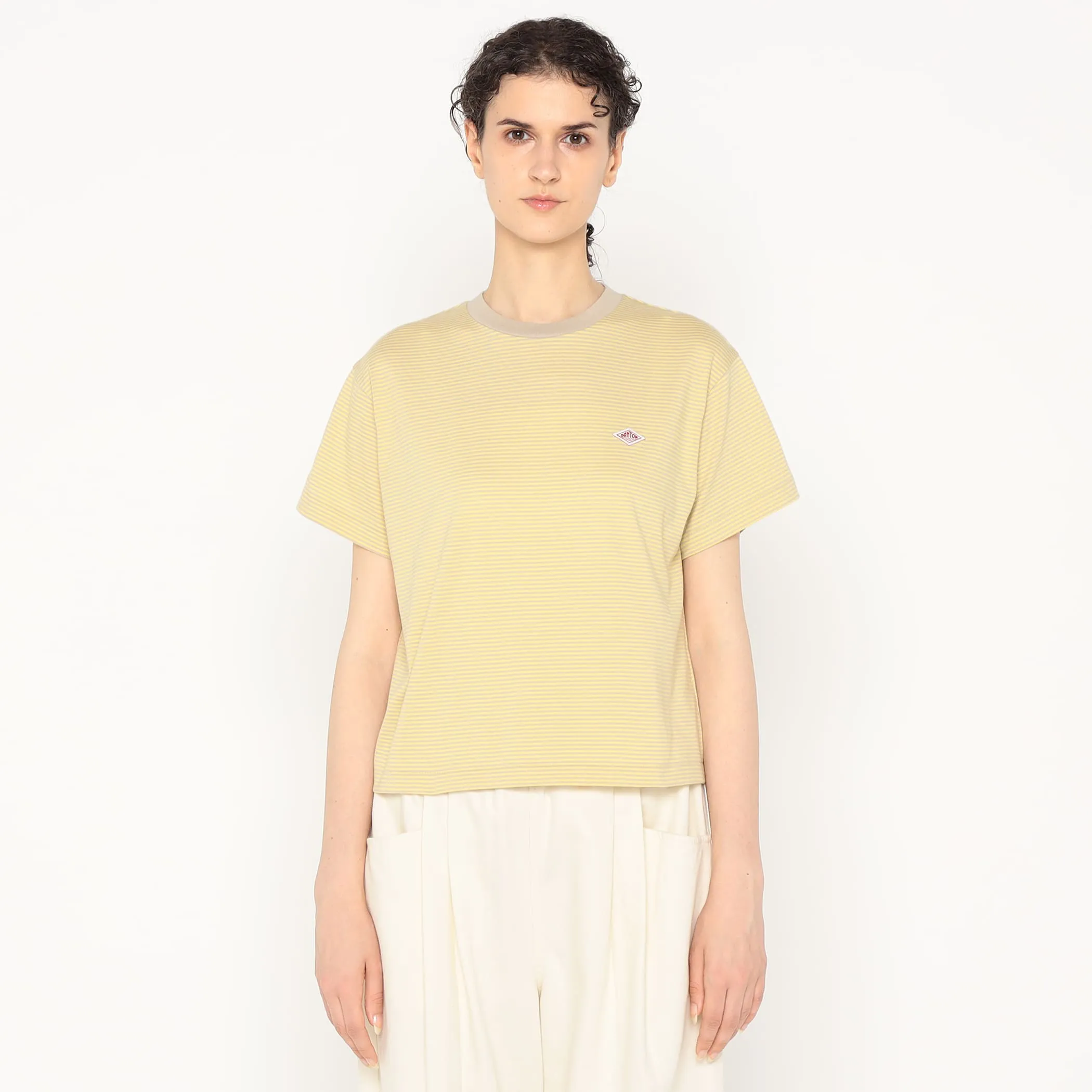 Women's Short Sleeve Cropped T-shirt Stripe sold by Danton product image thumbnail 3