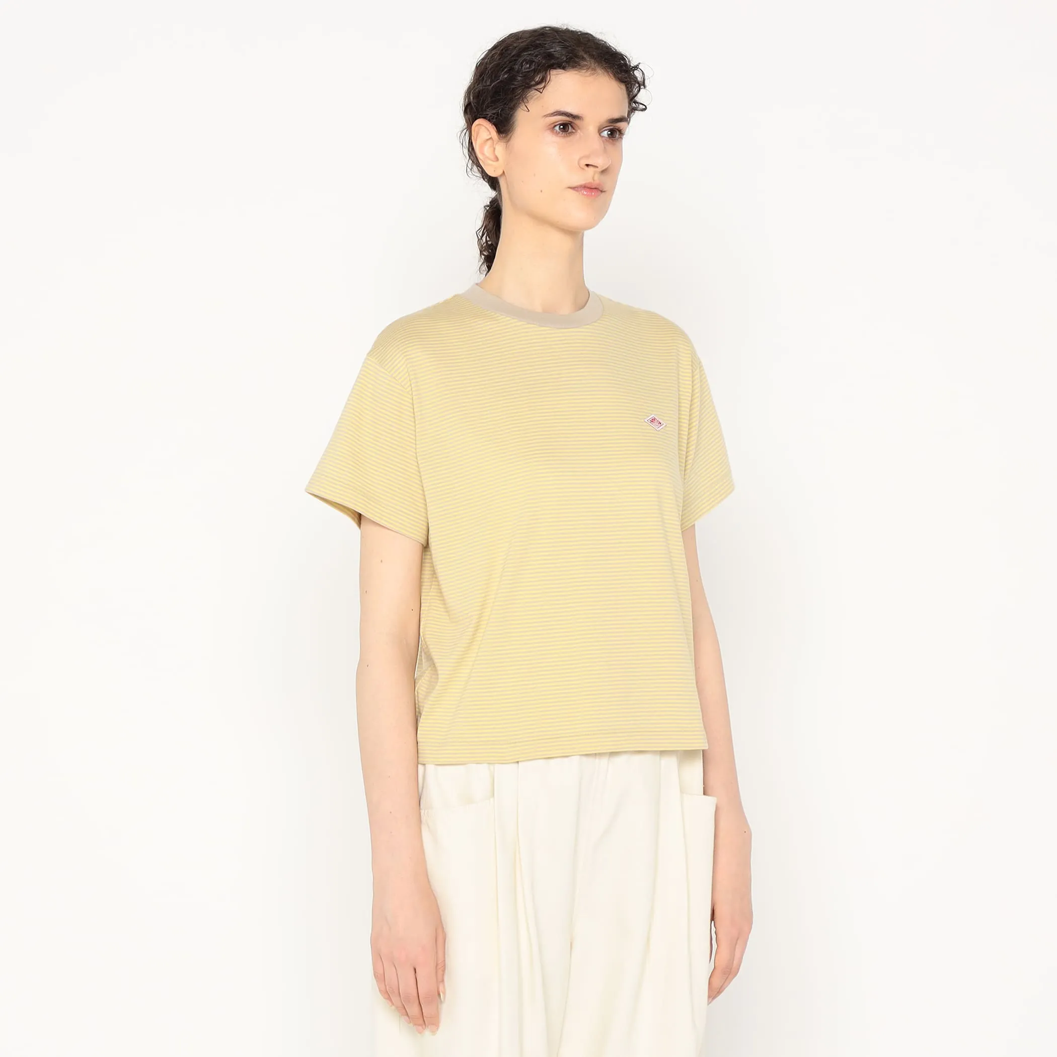 Women's Short Sleeve Cropped T-shirt Stripe sold by Danton product image thumbnail 4