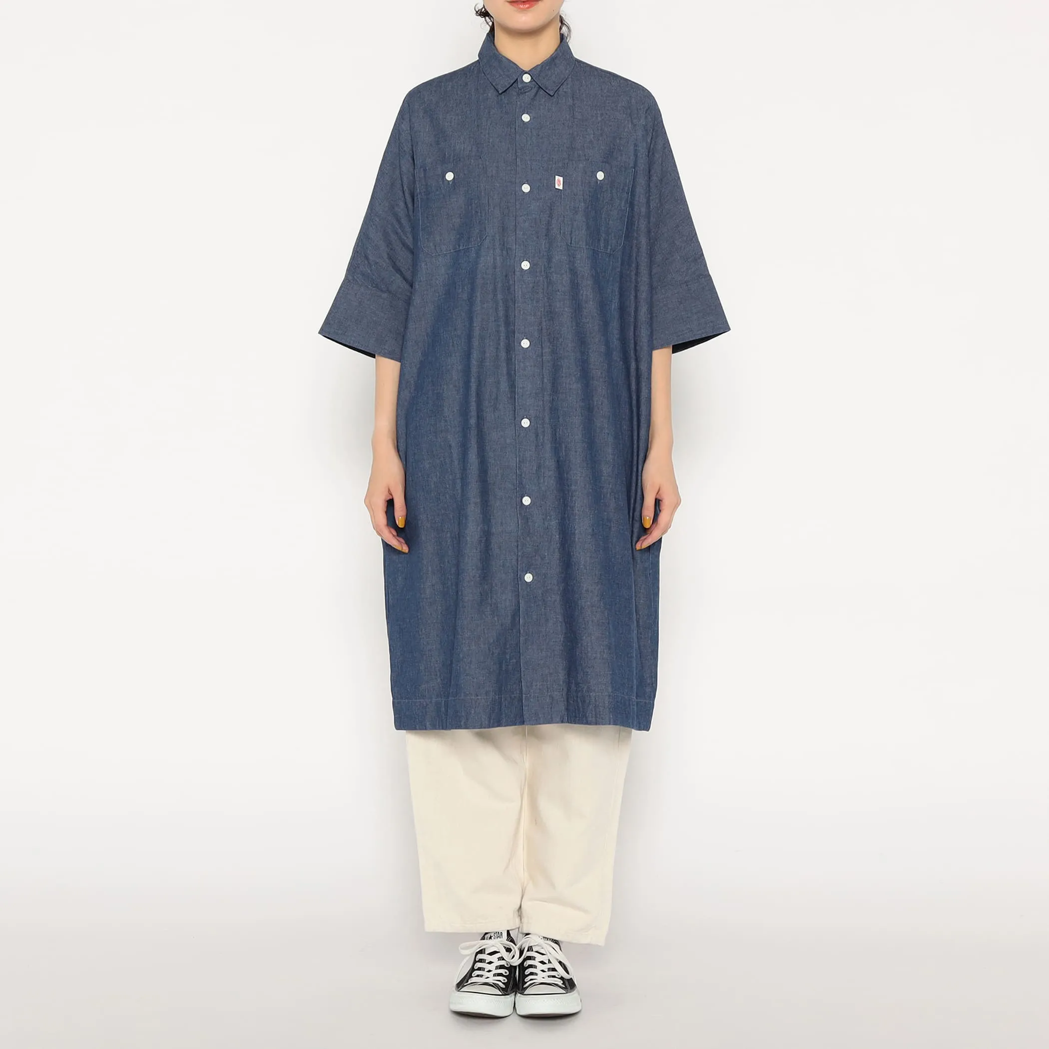 Women's Cotton Chambray Work Shirt Dress sold by Danton product image thumbnail 4