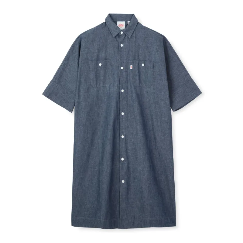 Women's Cotton Chambray Work Shirt Dress made by Danton