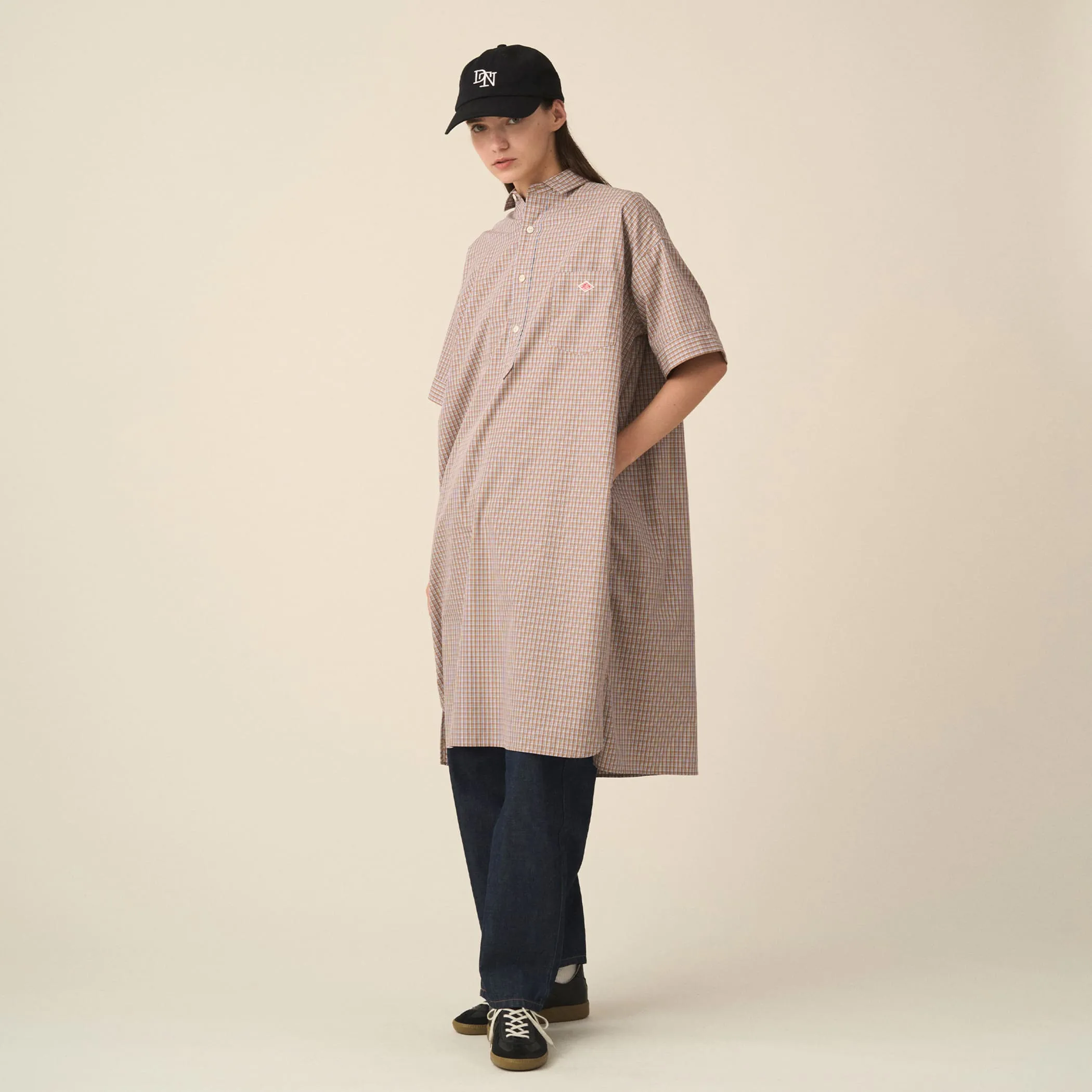Women's Cotton Poplin Pullover Shirt Dress Plaid sold by Danton product image thumbnail 3