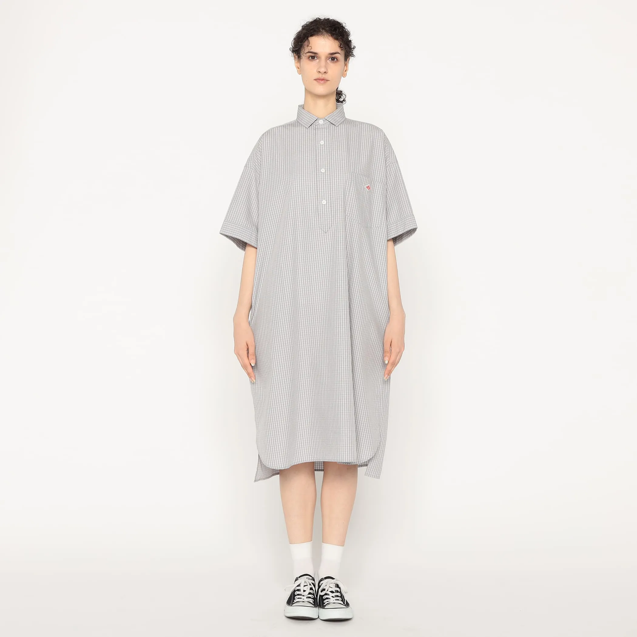 Women's Cotton Poplin Pullover Shirt Dress Plaid sold by Danton product image thumbnail 4