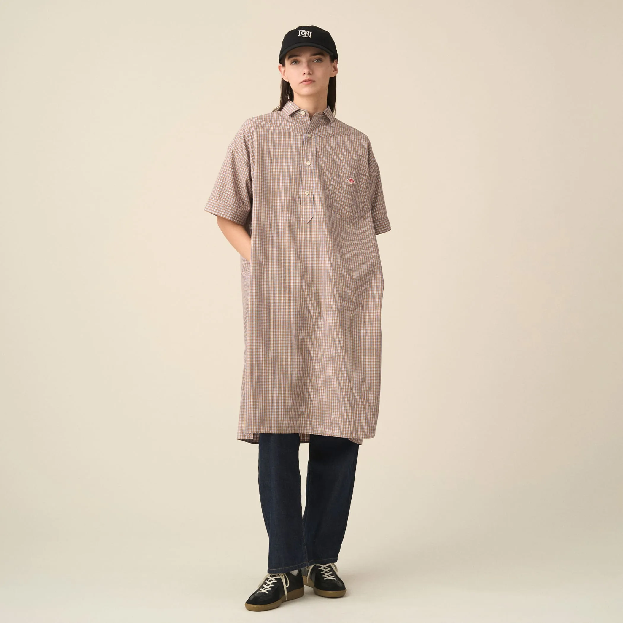 Women's Cotton Poplin Pullover Shirt Dress Plaid sold by Danton product image thumbnail 2