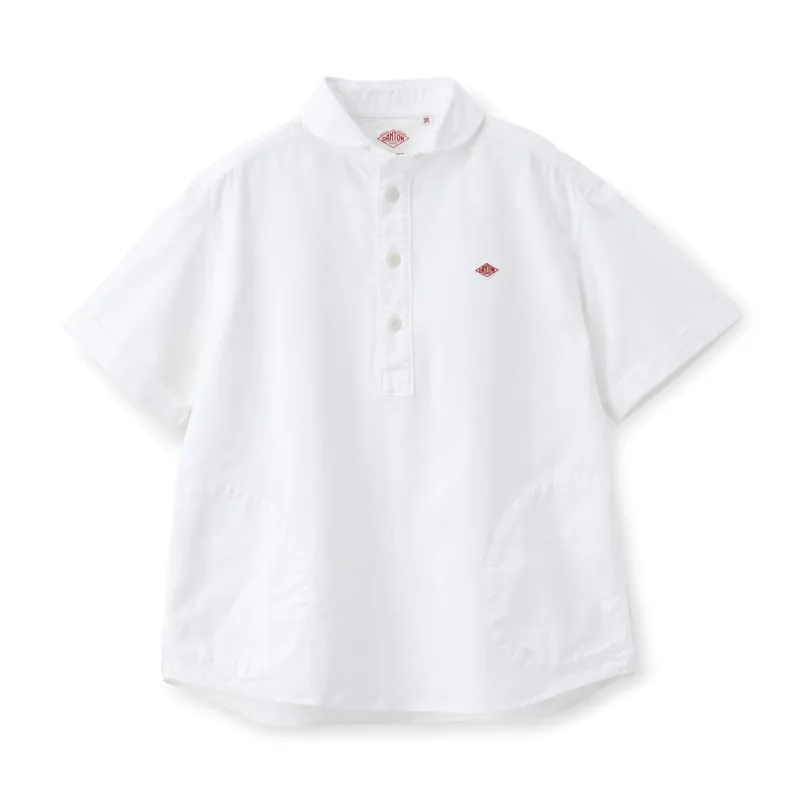 Women's Oxford Round Collar Short Sleeve Pullover Shirt made by Danton
