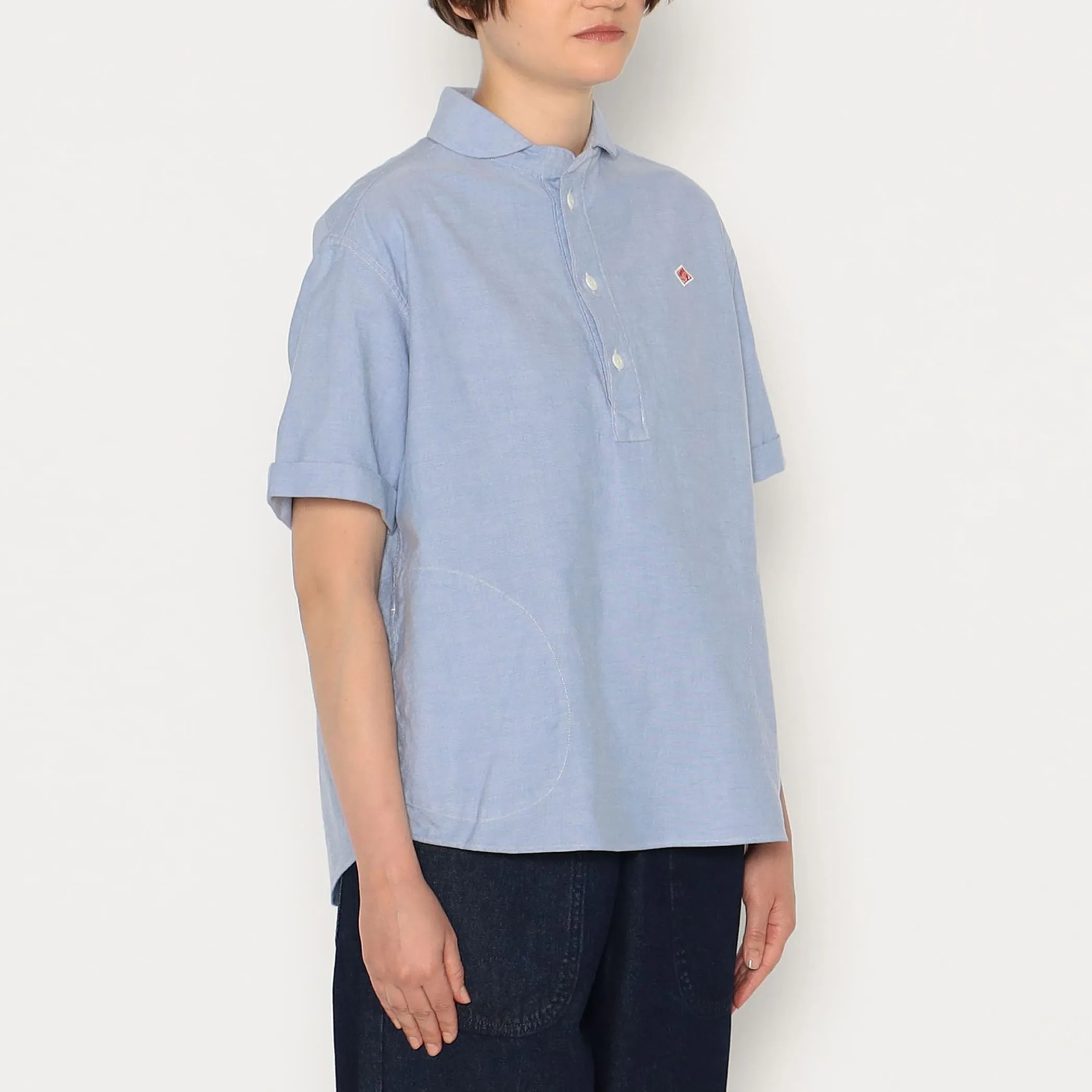 Women's Oxford Round Collar Short Sleeve Pullover Shirt sold by Danton product image thumbnail 3