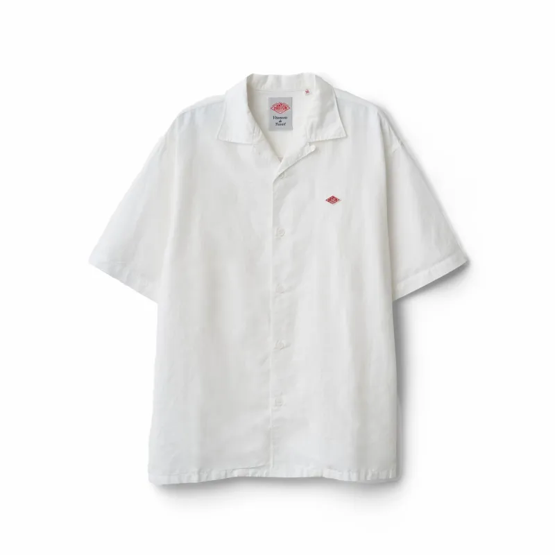 Men's Cotton Linen Slub Open-Collar Shirt made by Danton