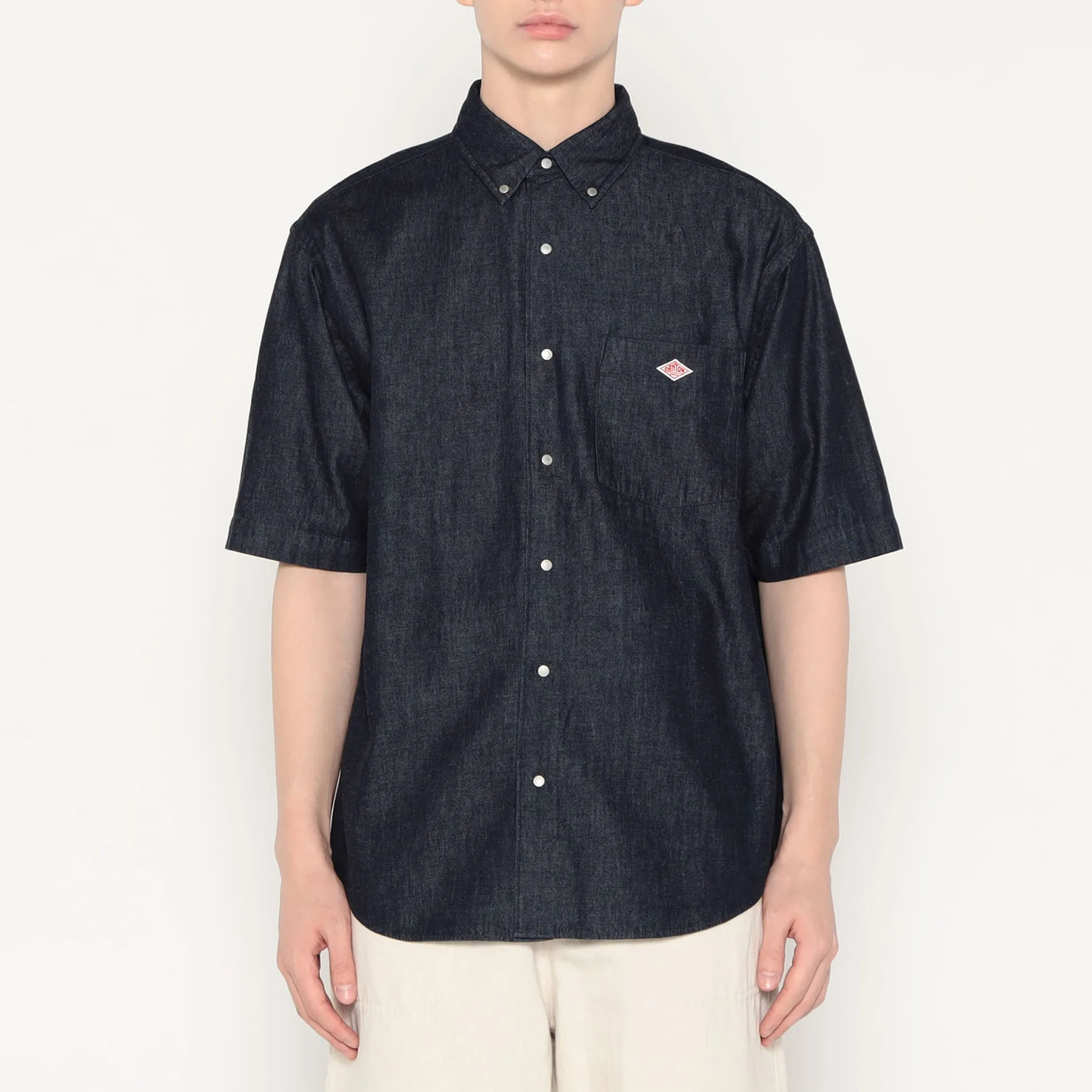 Men's Denim Dungaree Short Sleeve Button-Down Shirt sold by Danton product image thumbnail 2