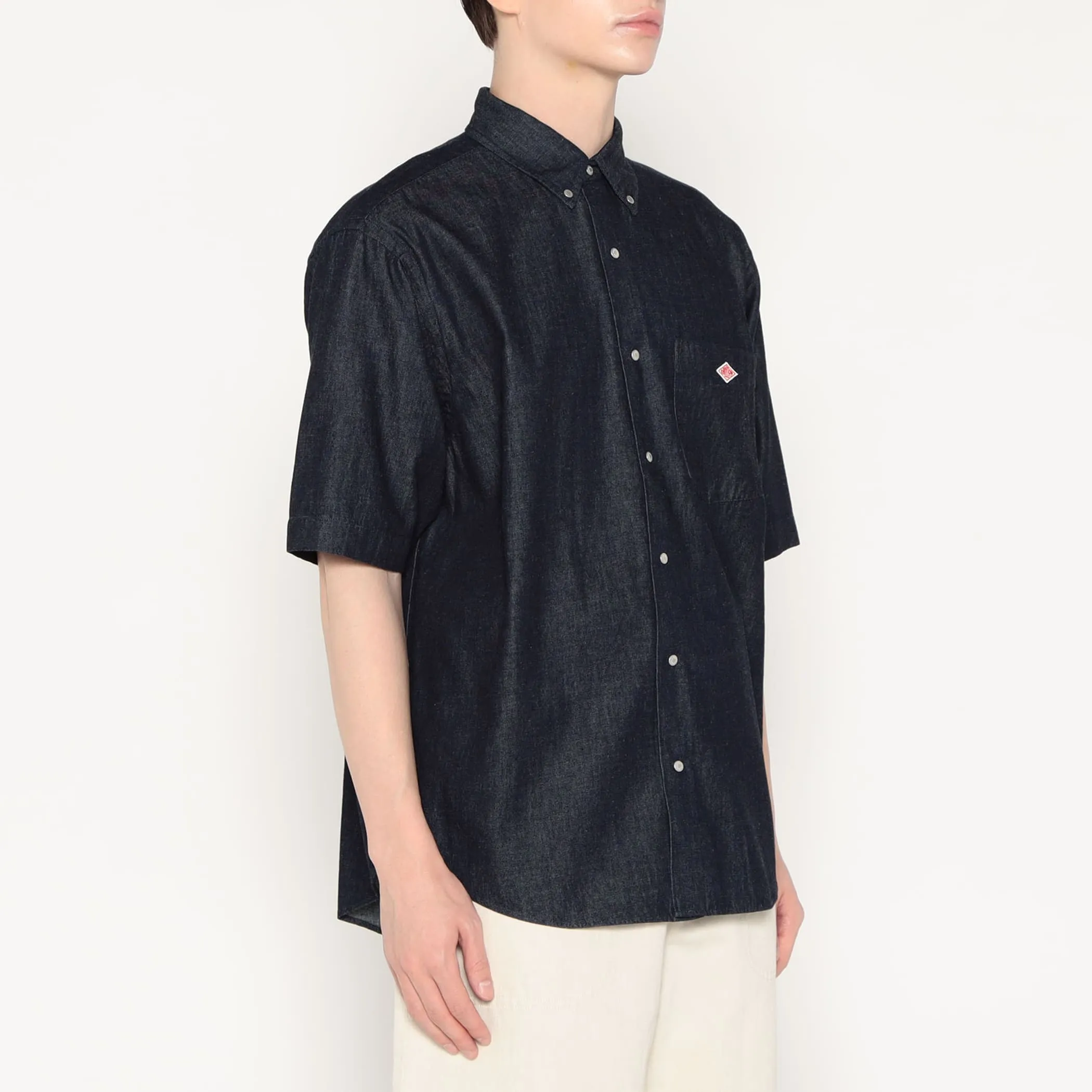 Men's Denim Dungaree Short Sleeve Button-Down Shirt sold by Danton product image thumbnail 3