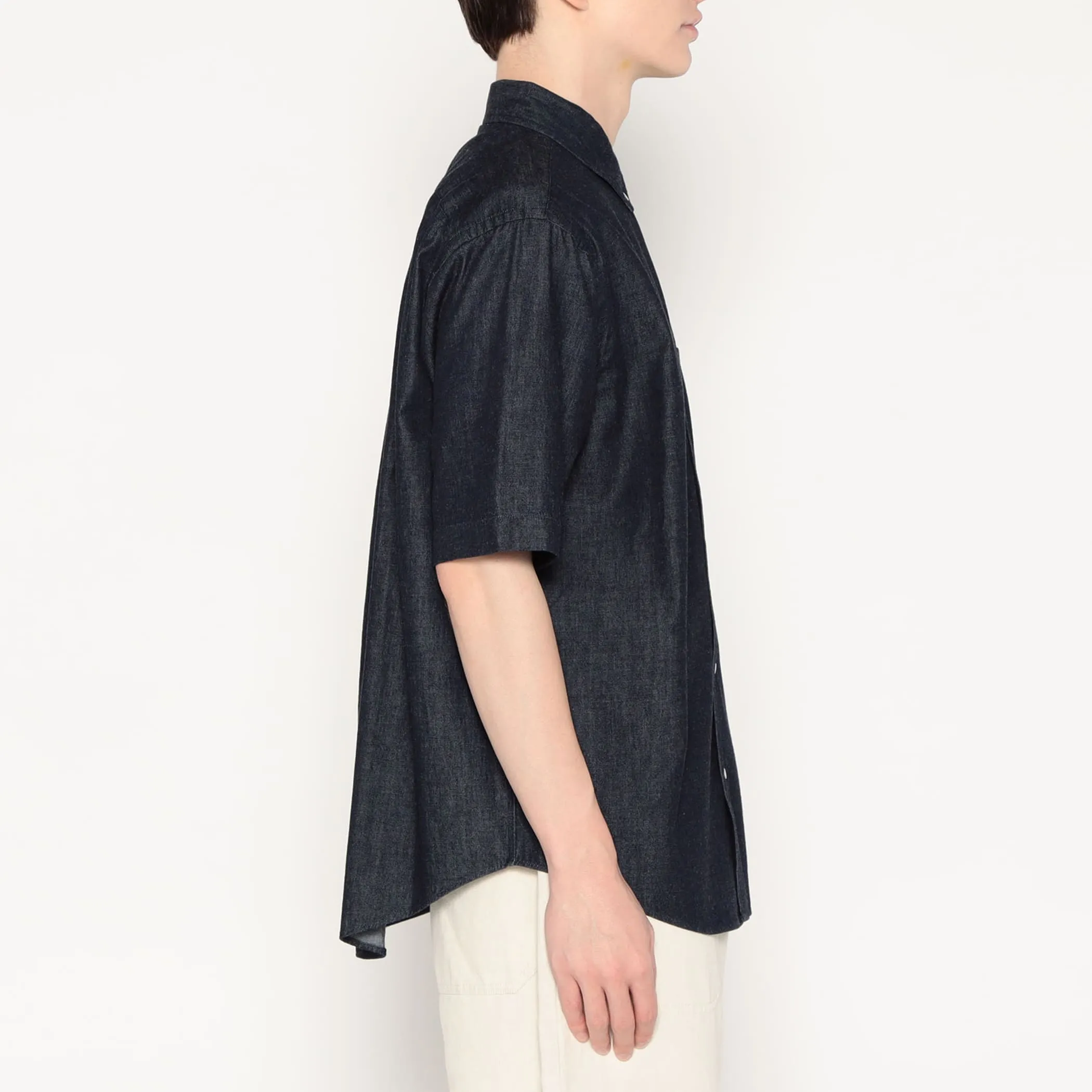Men's Denim Dungaree Short Sleeve Button-Down Shirt sold by Danton product image thumbnail 4