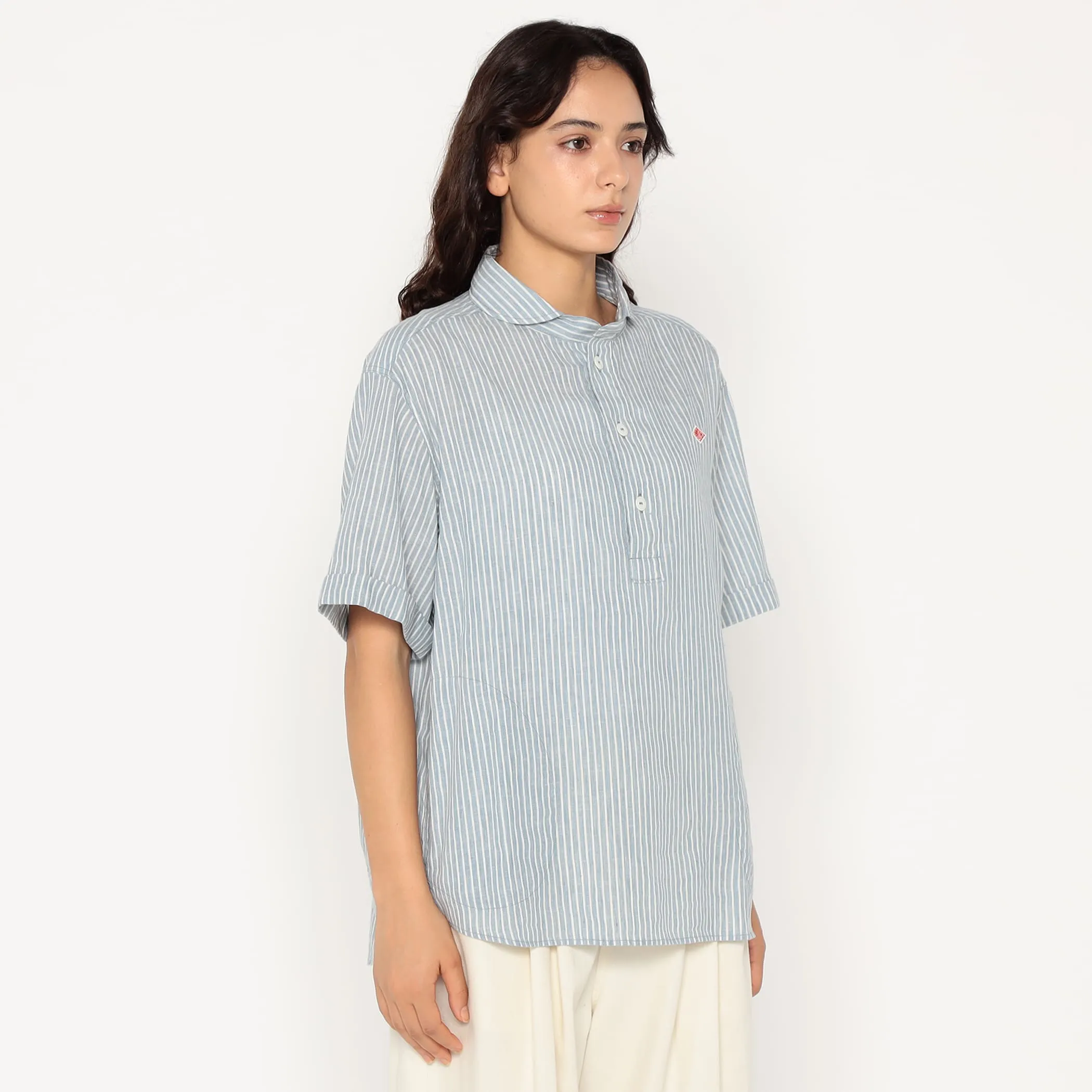 Women's Linen Round Collar Short Sleeve Pullover Shirt Pattern sold by Danton product image thumbnail 5