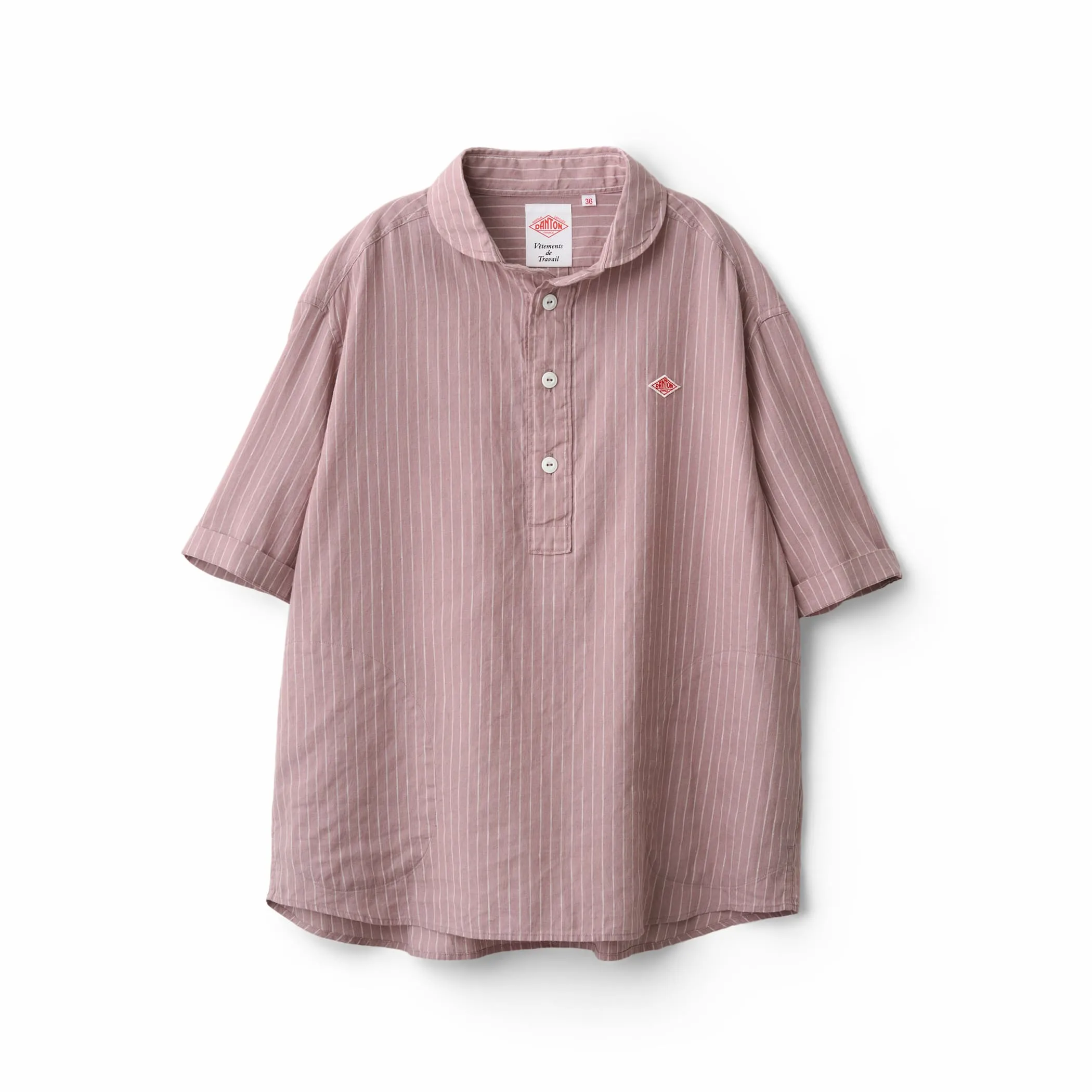 Women's Linen Round Collar Short Sleeve Pullover Shirt Pattern sold by Danton