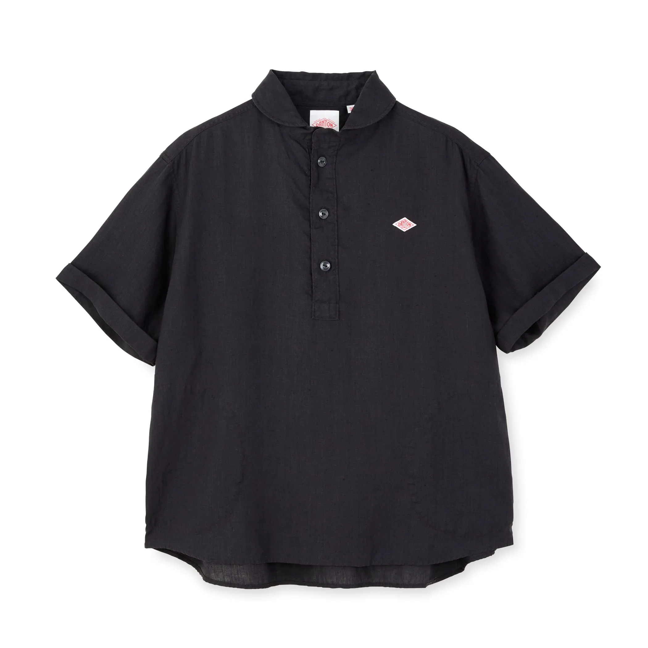 Women's Linen Round Collar Short Sleeve Pullover Shirt sold by Danton